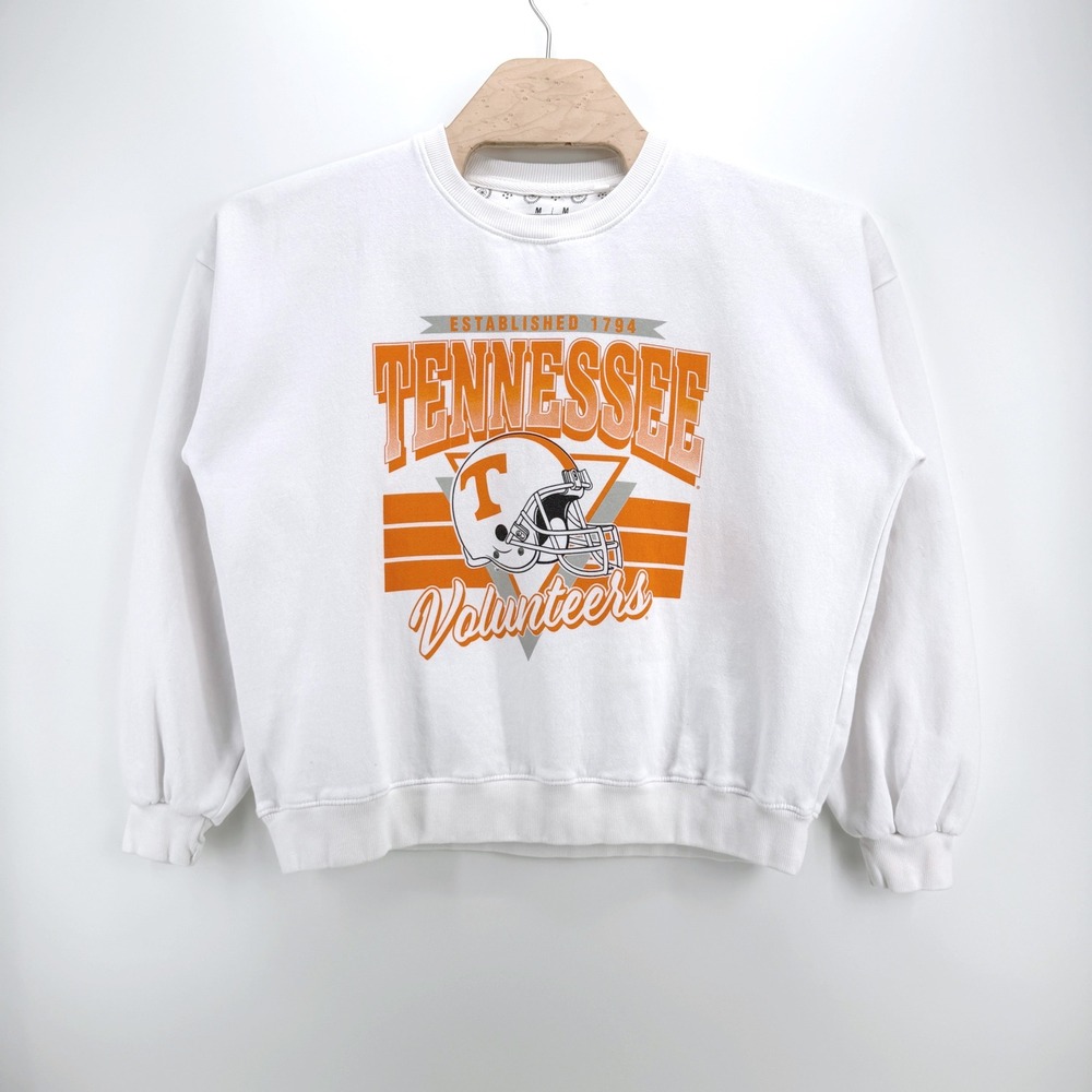 Tennessee Volunteers Size M Cotton White Gameday  Pressbox Crewneck Sweatshirt